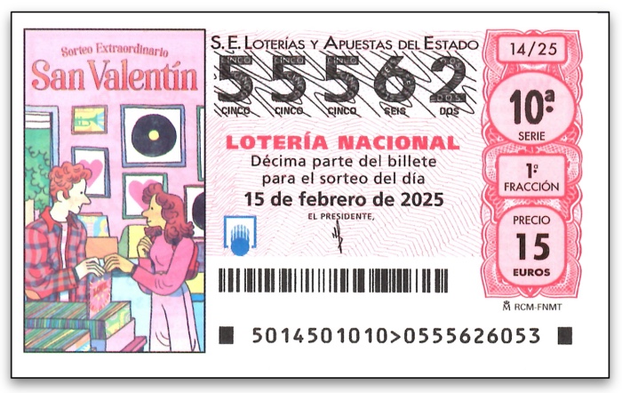 Décimo de lotería con números repetidos